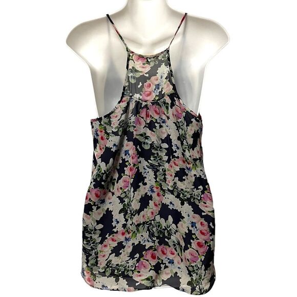 REBECCA TAYLOR Floral Silk Flutter Racerback Top 6 - Picture 4 of 6